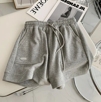 Women's comfortable loose wide-legged drawstring A pants Slim Waist Slim fit casual home versatile sports shorts