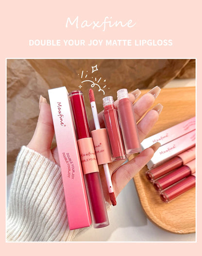 Matte Mirror Double Ended Lip Gloss Velvet Texture And Jelly Texture Moisturizing And Easy To Apply Lip Liquid Lipstick