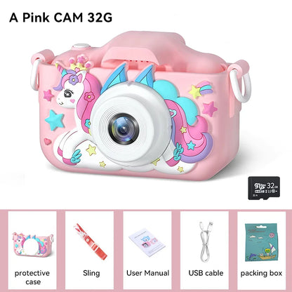 Summer Children Camera 1080P HD Toddler Digital Video Camera 2.0-inch Kids Camera with Silicone Cases Toys for Christmas Gifts