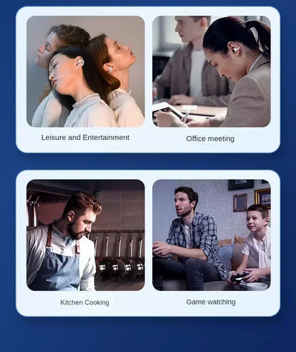 New Fone Bluetooth Headset 5.3 Wireless Air Conduction Headphones Clip Ear Music Noise Canceling HD Call Sports Gaming Earphone