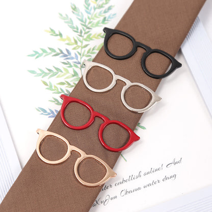 Men's Tie Clip Fashion Metal Glasses Tone Bar Jewelry for Men Necktie Clasp Suit Tie Gift Accessories
