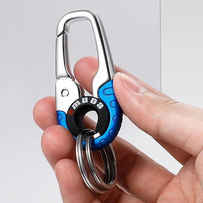 3pcs Keychain Men Stainless Steel Buckle Outdoor Carabiner Climbing Tool Double Ring Car Fishing Hook Key Ring Accessories