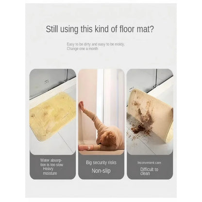 Bathroom floor mat, bathroom, diatom mud absorbent mat, toilet door carpet, non-slip entrance, bathroom quick-drying cushion