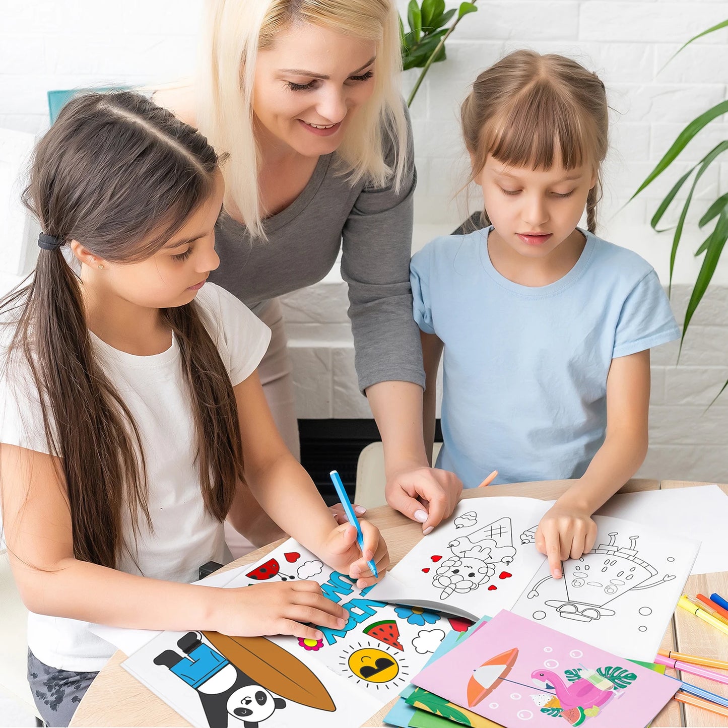 24pcs Coloring Books Colouring Pages Bulk Ocean Colorful Drawing DIY Art Doodle Painting Learning Color Booklet Arts Beginners