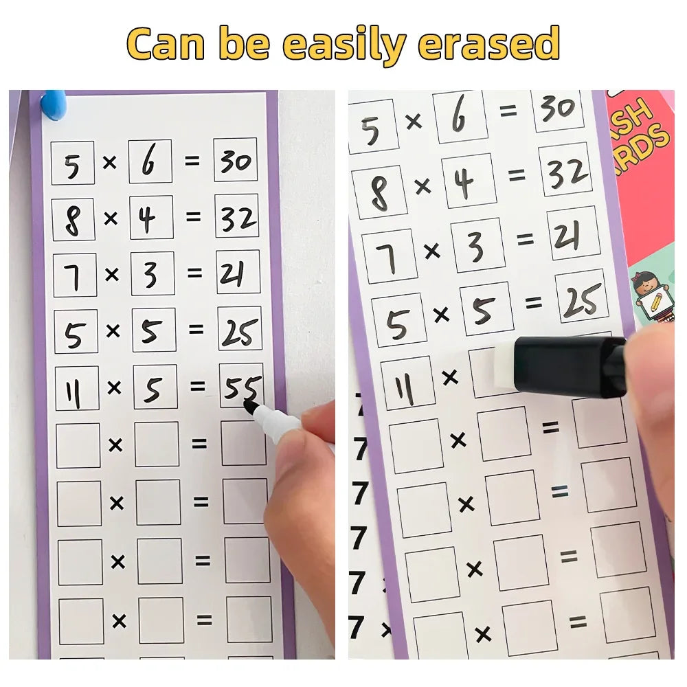 Beginners in 0-12 Mathematical Calculations Self Test Training Card, Maths Fact Learning Tools for Primary School Montessori