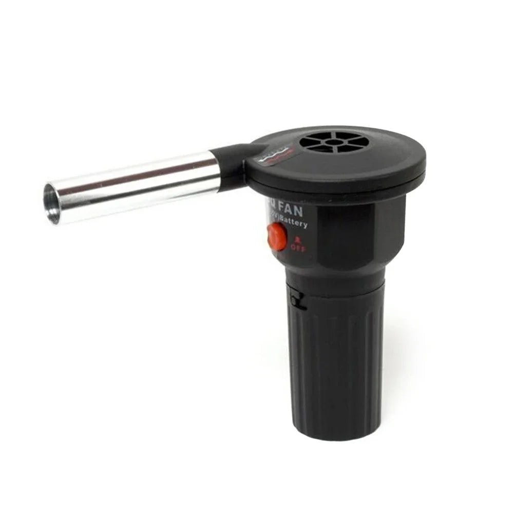 BBQ Electric Fan Air Blower Aluminum Alloy Barbecue Air Blower Handheld Barbecue Grill Fire Bellow Grill Tool for Picnic Camping