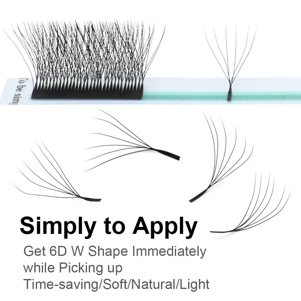NAGARAKU 3D 4D 5D 6D W Shape Premade Fans Automatic Flowering Eyelash Extensions Natural Soft Light Full Dense