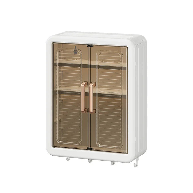 Bathroom Wall Cabinet - No-Drill Magnetic Door Storage Shelf with Dustproof Design, Hanging Organizer for Shower & Toiletries