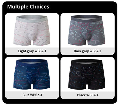 4 Pack Europe and America Size MEN'S FASHION Sexy Boxer Underwear Antibacterial Breathable plus Size Fat MEN'S Shorts Underwear