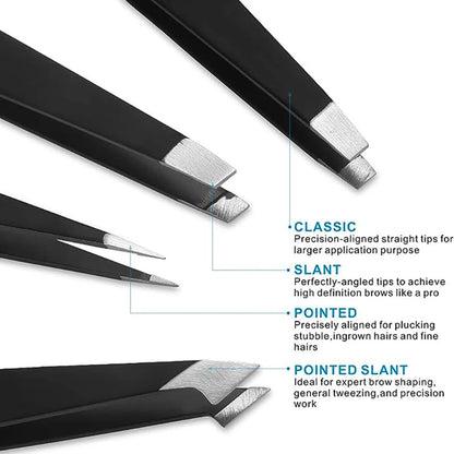 Ouriner Eyebrow Tweezer Colorful Hair Beauty Fine Hairs Puller Stainless Steel Slanted Eye Brow Clips Removal Makeup Tools