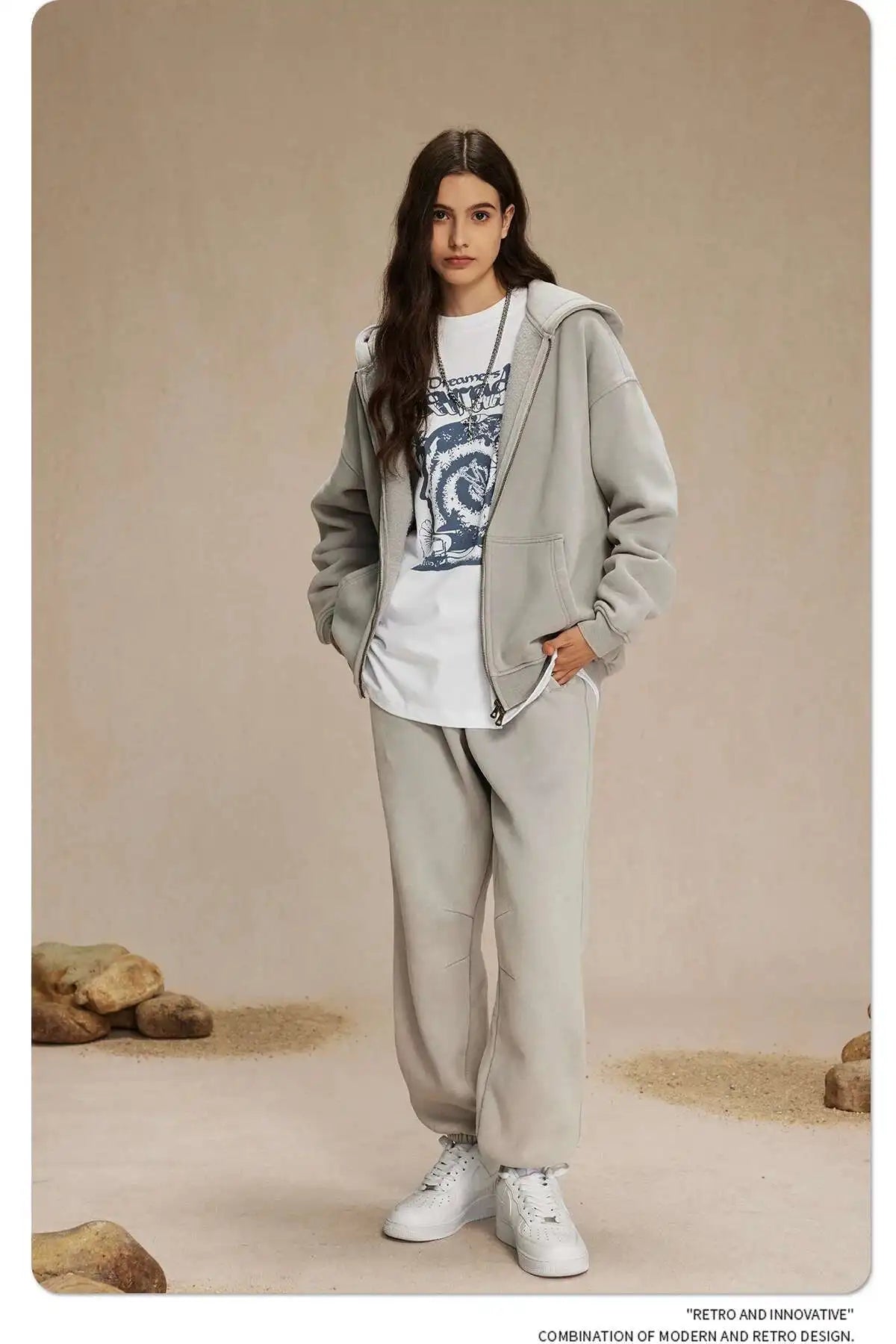 IEFB Men's Wear Wax Printing Vintage Male Hoodies Oversized Loose Zipper Water Washed Plush Sweatshirt Trendy New 9C9349