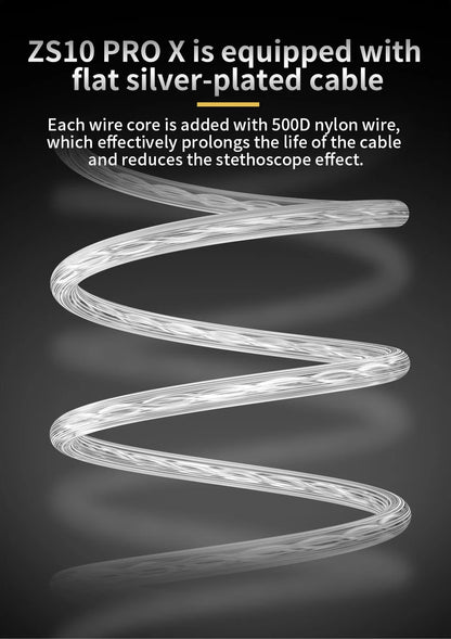 KZ Zs10 pro X Ring Iron Headphones In-ear HIFI High-quality fever-level interchangeable running.