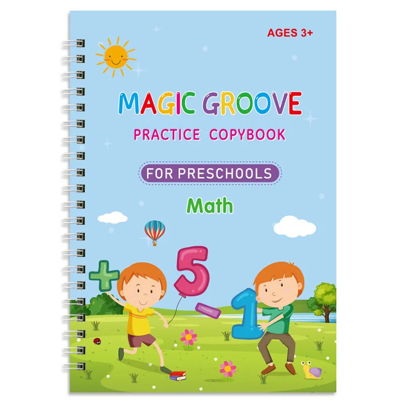 Magic Groove Practice Copybook Pen Children Reusable Writing Book Kids Calligraphy Preschools English Verison Free Wiping 2025