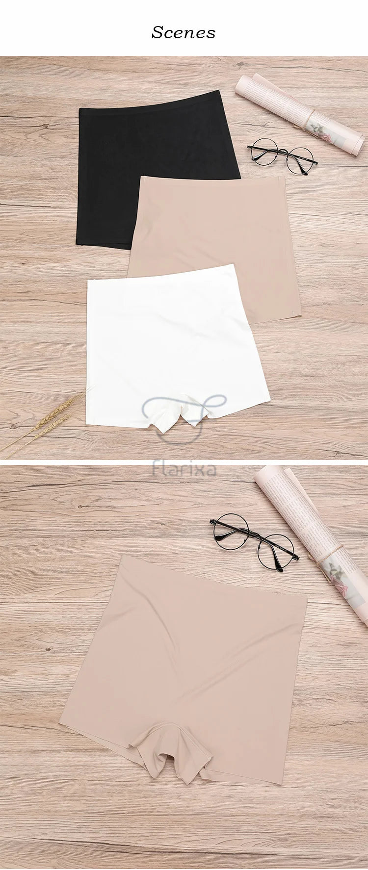 Flarixa Safety Pants High Waist Women's Shorts Under The Skirt Ice Silk Seamless Panties Breathable Boxer Briefs Cycling Shorts