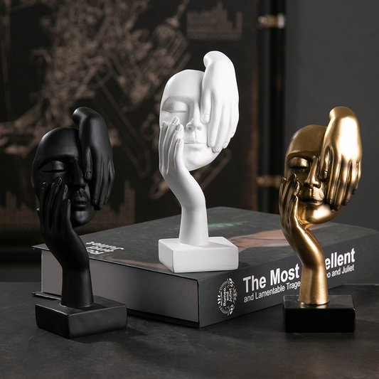 Luxury Abstract Resin Ornament – Hand-Held Face Sculpture for Modern Home & Office