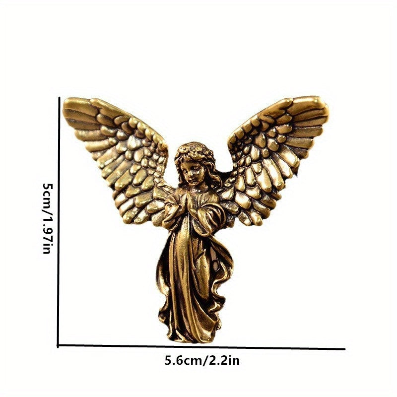 Cupid Angel Statue – Antique Copper Brass Figurine for Desktop & Home Decor