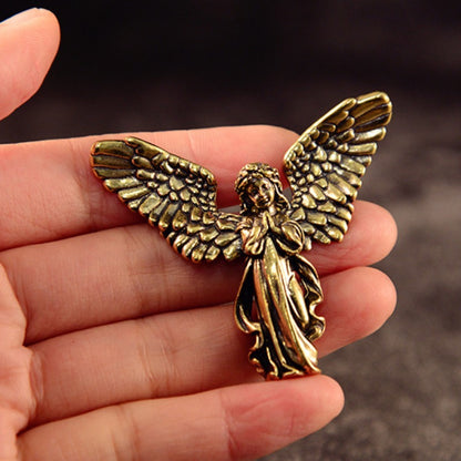 Cupid Angel Statue – Antique Copper Brass Figurine for Desktop & Home Decor