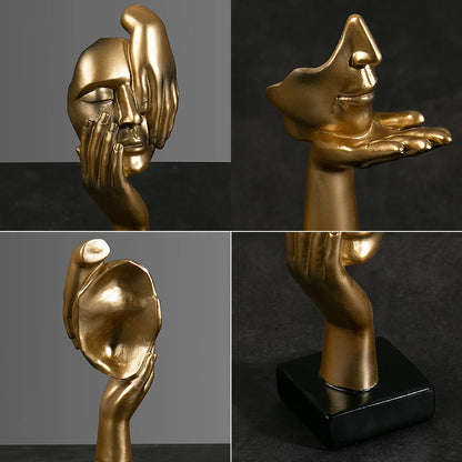 Luxury Abstract Resin Ornament – Hand-Held Face Sculpture for Modern Home & Office