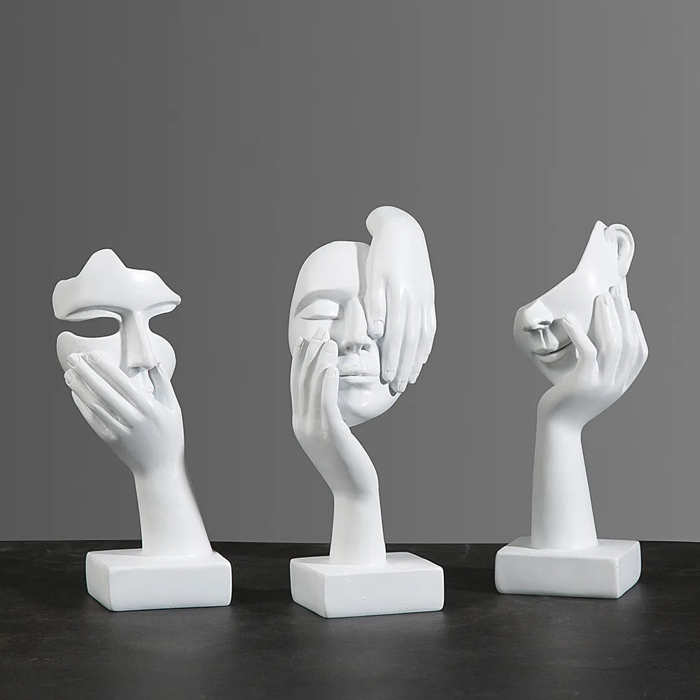 Luxury Abstract Resin Ornament – Hand-Held Face Sculpture for Modern Home & Office