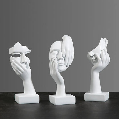 Luxury Abstract Resin Ornament – Hand-Held Face Sculpture for Modern Home & Office