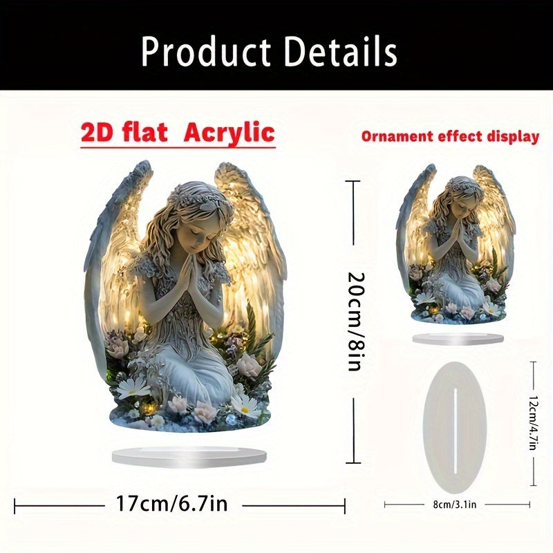 Prayer Angel Figurine – Acrylic Ornament for Calm & Warm Home Décor